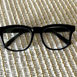 1.50 classic readers! Clear lenses and solid black plastic frames